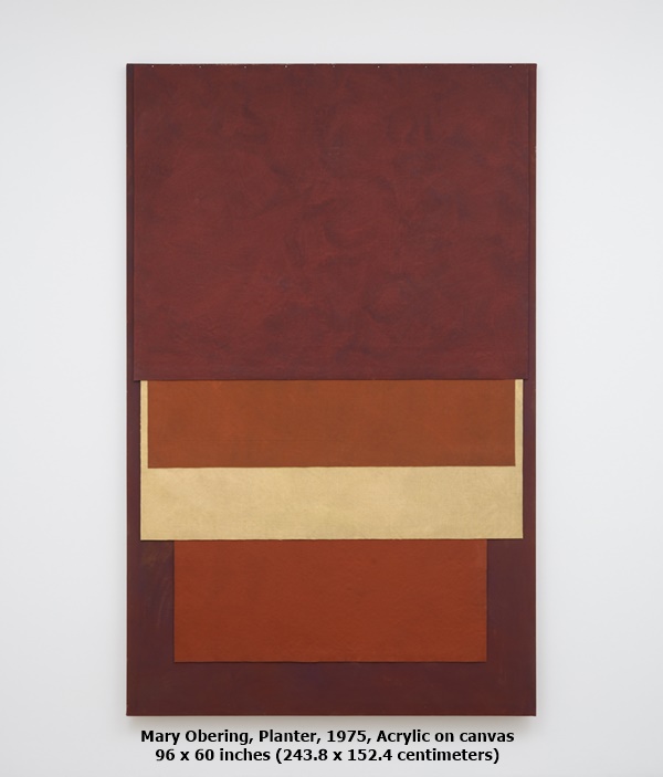 Mary Obering, Planter, 1975, Acrylic on canvas
96 x 60 inches (243.8 x 152.4 centimeters)