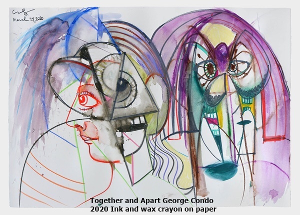 Together and Apart
George Condo
2020
Ink and wax crayon on paper