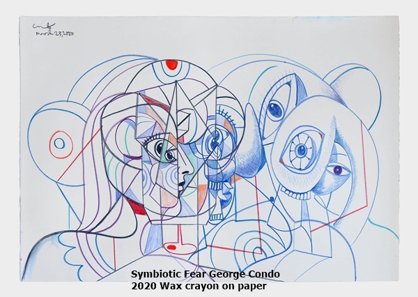 Symbiotic Fear
George Condo
2020
Wax crayon on paper