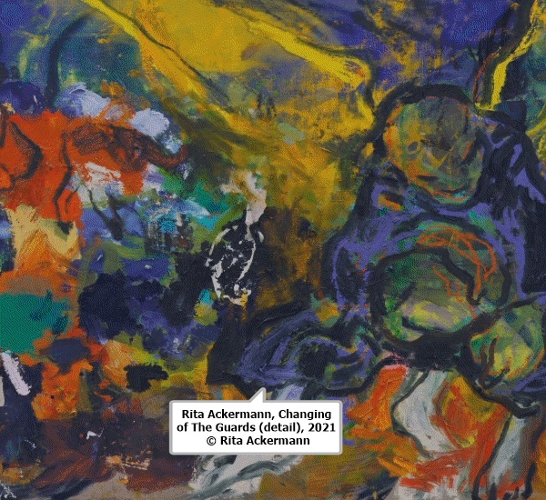 Rita Ackermann, Changing of The Guards (detail), 2021 © Rita Ackermann