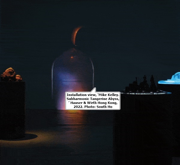 Installation view, ‘Mike Kelley. Subharmonic Tangerine Abyss,’ Hauser & Wirth Hong Kong, 2022. Photo: South Ho
