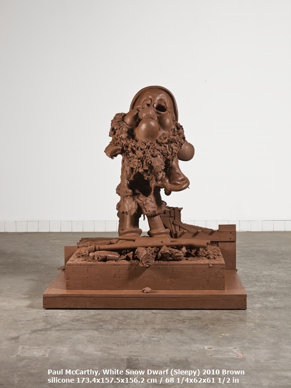 Paul McCarthy, White Snow Dwarf (Sleepy) 2010 Brown silicone 173.4x157.5x156.2 cm / 68 1/4x62x61 1/2 in