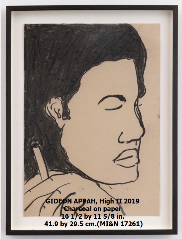 GIDEON APPAH
High II
2019
Charcoal on paper
16 1/2 by 11 5/8 in. 41.9 by 29.5 cm.
(MI&N 17261)
