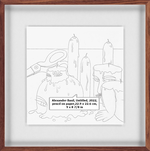 Alexander Basil, Untitled, 2022, pencil on paper,22.9 x 22.6 cm, 9 x 8 7/8 in