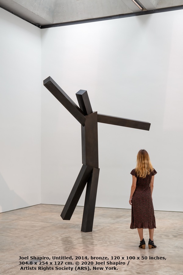 Joel Shapiro, Untitled, 2014, bronze, 120 x 100 x 50 inches, 304.8 x 254 x 127 cm. © 2020 Joel Shapiro / Artists Rights Society (ARS), New York.