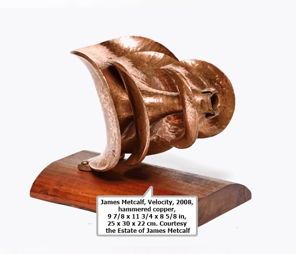 James Metcalf, Velocity, 2008, hammered copper, 9 7/8 x 11 3/4 x 8 5/8 in, 25 x 30 x 22 cm. Courtesy the Estate of James Metcalf