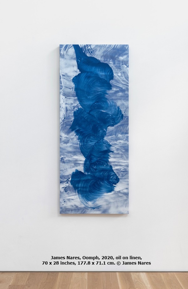 James Nares, Oomph, 2020, oil on linen, 70 x 28 inches, 177.8 x 71.1 cm. © James Nares