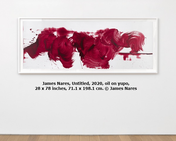 James Nares, Untitled, 2020, oil on yupo, 28 x 78 inches, 71.1 x 198.1 cm. © James Nares