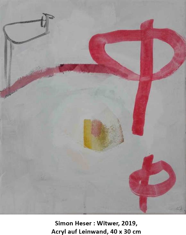 Simon Heser : Witwer, 2019, Acryl auf Leinwand, 40 x 30 cm