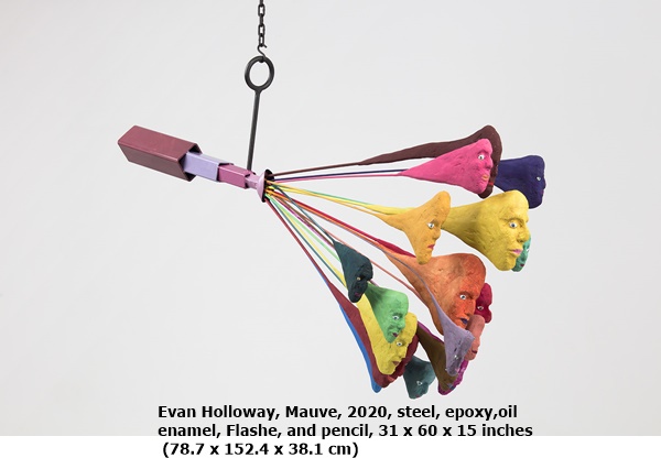 Evan Holloway, Mauve, 2020, steel, epoxy, oil enamel, Flashe, and pencil, 31 x 60 x 15 inches (78.7 x 152.4 x 38.1 cm)
