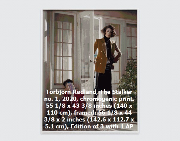 Torbjørn Rødland, The Stalker no. 1, 2020, chromogenic print, 55 1/8 x 43 3/8 inches (140 x 110 cm), framed: 56 1/8 x 44 3/8 x 2 inches (142.6 x 112.7 x 5.1 cm), Edition of 3 with 1 AP 