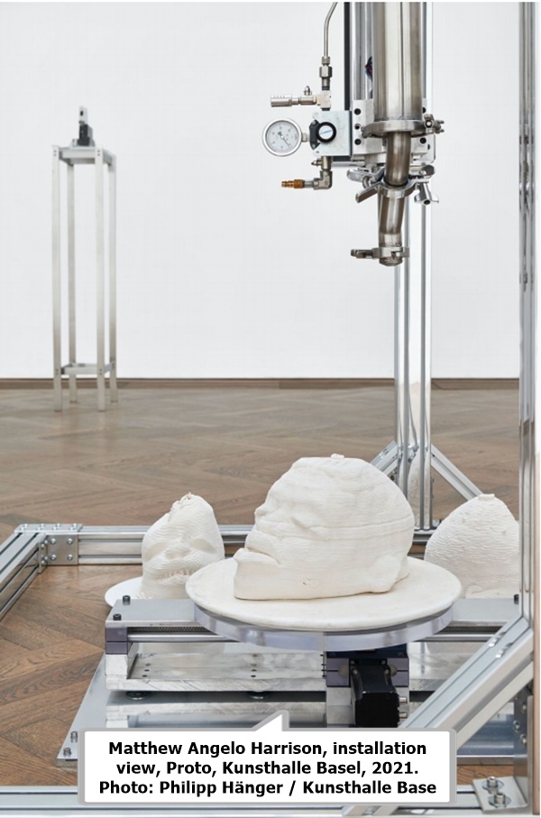 Matthew Angelo Harrison, installation view, Proto, Kunsthalle Basel, 2021. Photo: Philipp Hänger / Kunsthalle Base