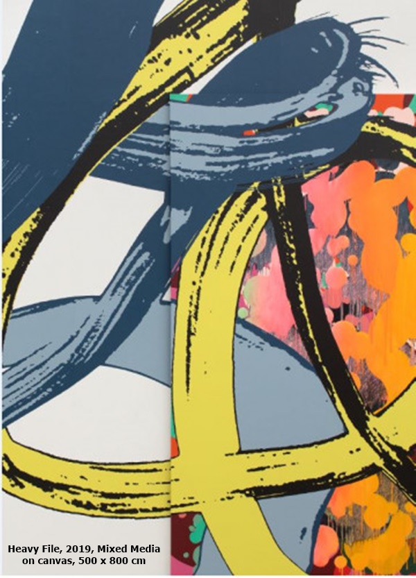 Heavy File, 2019, Mixed Media on canvas, 500 x 800 cm