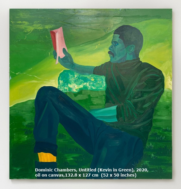 Dominic Chambers, Untitled (Kevin in Green), 2020, oil on canvas,132.8 x 127 cm  (52 x 50 inches)