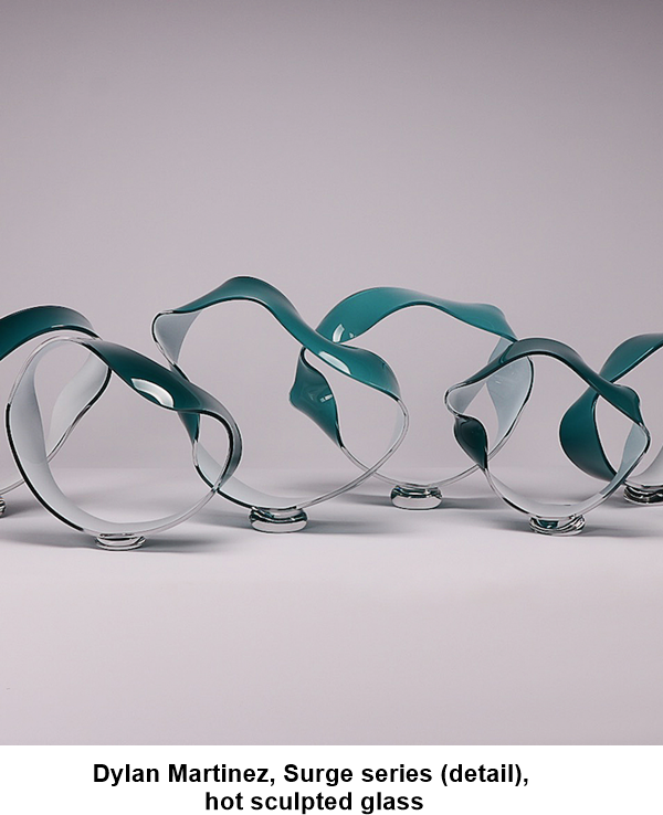Dylan Martinez, Surge series (detail), hot sculpted glass
