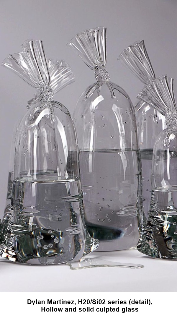 Dylan Martinez, H20/Si02 series (detail), Hollow and solid culpted glass