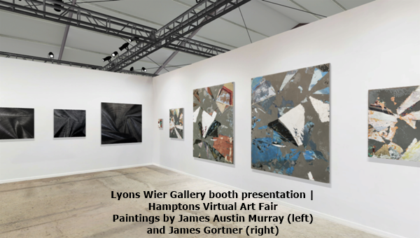 Lyons Wier Gallery booth presentation | Hamptons Virtual Art Fair
Paintings by James Austin Murray (left) and James Gortner (right)