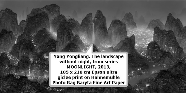 Yang Yongliang
The landscape without night, from series MOONLIGHT, 2013, 105 x 210 cm
Epson ultra giclee print on Hahnemuhle Photo Rag Baryta Fine Art Paper