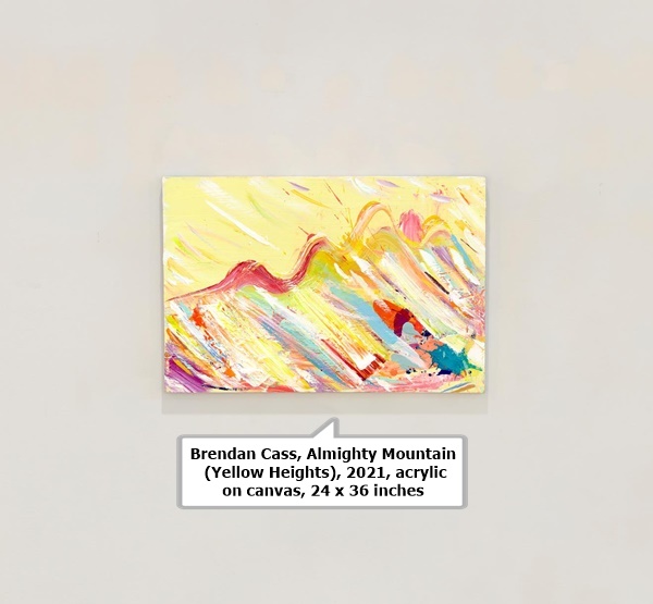 Brendan Cass, Almighty Mountain (Yellow Heights), 2021, acrylic on canvas, 24 x 36 inches