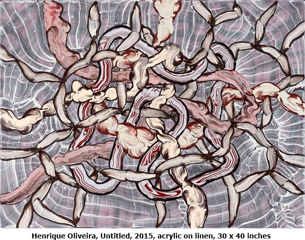 Henrique Oliveira, Untitled, 2015, acrylic on linen, 30 x 40 inches