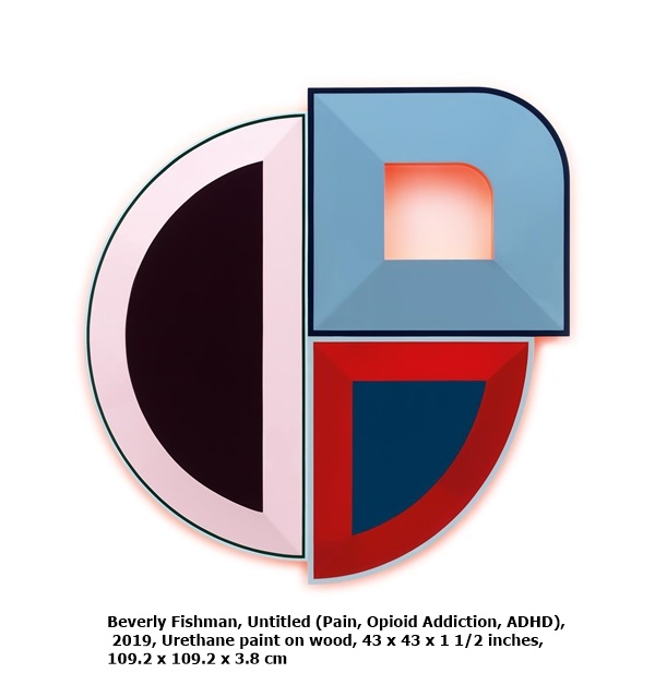 Beverly Fishman, Untitled (Pain, Opioid Addiction, ADHD), 2019, Urethane paint on wood, 43 x 43 x 1 1/2 inches, 109.2 x 109.2 x 3.8 cm