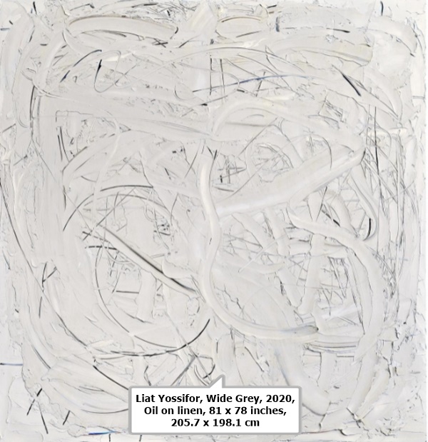 Liat Yossifor, Wide Grey, 2020, Oil on linen, 81 x 78 inches, 205.7 x 198.1 cm