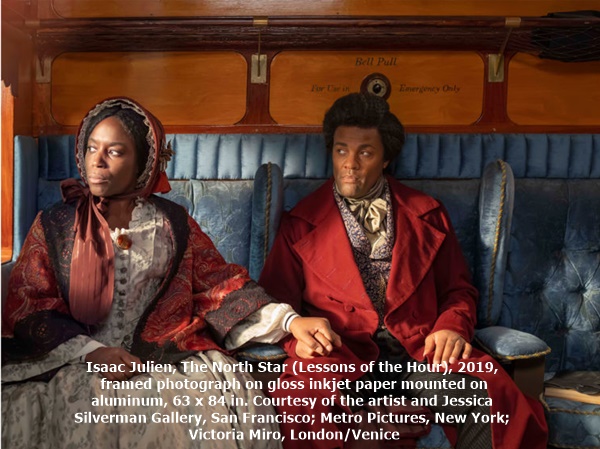 Isaac Julien, The North Star (Lessons of the Hour), 2019, framed photograph on gloss inkjet paper mounted on aluminum, 63 x 84 in. Courtesy of the artist and Jessica Silverman Gallery, San Francisco; Metro Pictures, New York; Victoria Miro, London/Venice