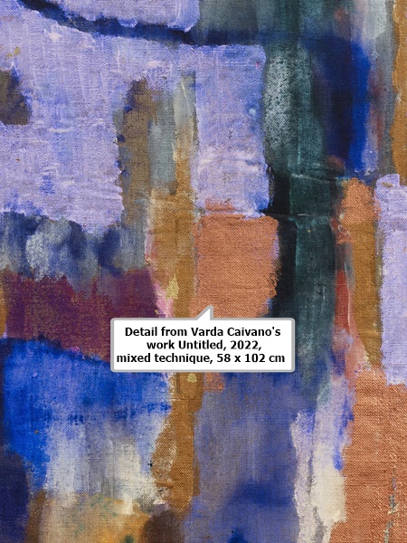 Detail from Varda Caivano's work Untitled, 2022, mixed technique, 58 x 102 cm 