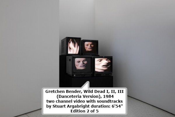 Gretchen Bender, Wild Dead I, II, III
 (Danceteria Version), 1984
two channel video with soundtracks 
by Stuart Argabright duration: 6'54