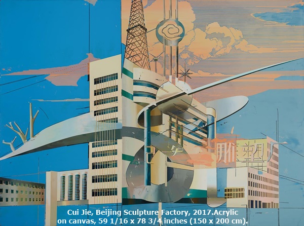 Cui Jie, Beijing Sculpture Factory, 2017.
Acrylic on canvas, 59 1/16 x 78 3/4 inches (150 x 200 cm).