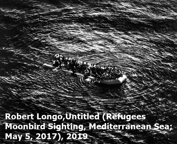 Robert Longo,Untitled (Refugees 
Moonbird Sighting, Mediterranean Sea; 
May 5, 2017), 2019