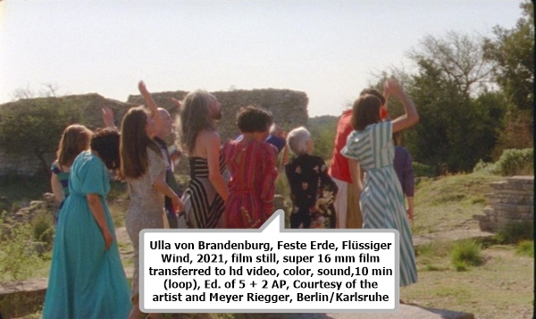 Ulla von Brandenburg, Feste Erde, Flüssiger Wind, 2021, film still, super 16 mm film transferred to hd video, color, sound, 10 min (loop), Ed. of 5 + 2 AP, Courtesy of the artist and Meyer Riegger, Berlin/Karlsruhe