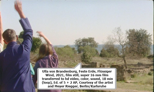 Ulla von Brandenburg, Feste Erde, Flüssiger Wind, 2021, film still, super 16 mm film transferred to hd video, color, sound, 10 min (loop), Ed. of 5 + 2 AP, Courtesy of the artist and Meyer Riegger, Berlin/Karlsruhe