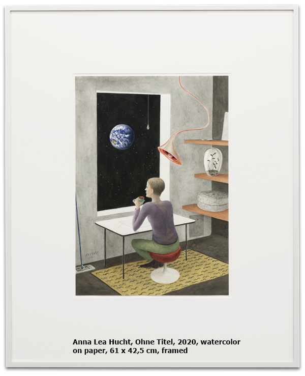 Anna Lea Hucht, Ohne Titel, 2020, watercolor on paper, 61 x 42,5 cm, framed