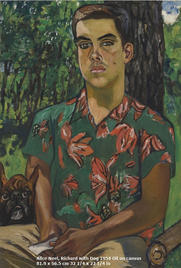 Alice Neel
Richard with Dog
1954
Oil on canvas
81.9 x 56.5 cm
32 1/4 x 22 1/4 in