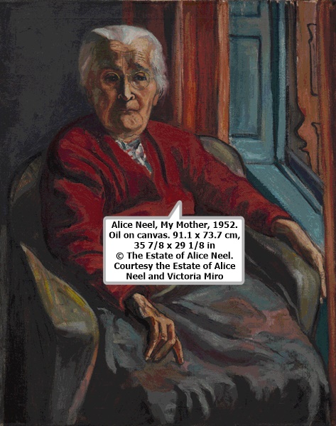 Alice Neel, My Mother, 1952. Oil on canvas. 91.1 x 73.7 cm, 35 7/8 x 29 1/8 in © The Estate of Alice Neel. Courtesy the Estate of Alice Neel and Victoria Miro