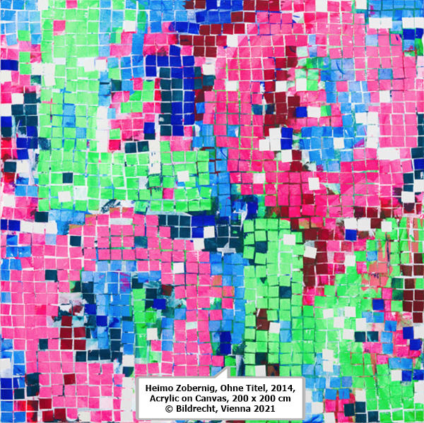 Heimo Zobernig, Ohne Titel, 2014, Acrylic on Canvas, 200 x 200 cm © Bildrecht, Vienna 2021