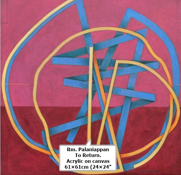 Rm. Palaniappan
To Return.
Acrylic on canvas
61×61cm (24×24