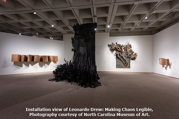 Installation view of Leonardo Drew: Making Chaos Legible, North Carolina Museum of Art. 
Photography courtesy of North Carolina Museum of Art.