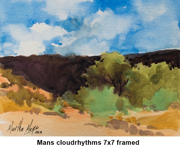 Mans cloudrhythms 7x7 framed