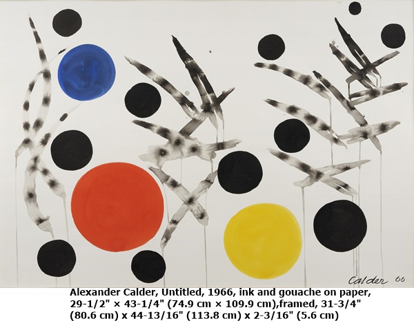 Alexander Calder, Untitled, 1966, ink and gouache on paper, 29-1/2