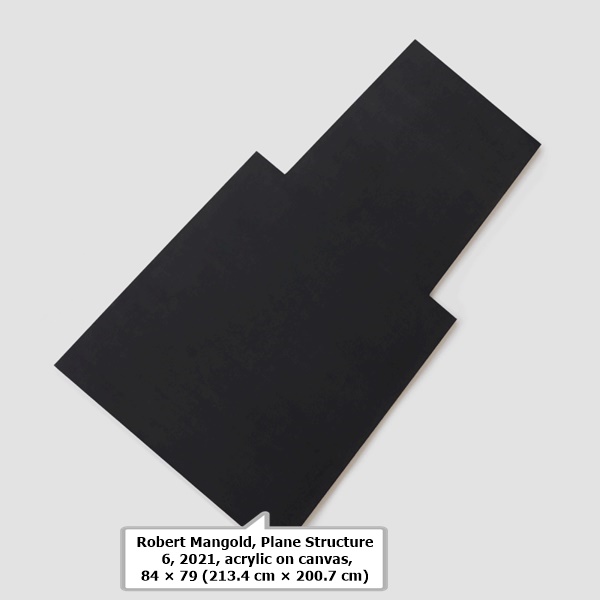 Robert Mangold, Plane Structure 6, 2021, acrylic on canvas, 84 × 79 (213.4 cm × 200.7 cm)