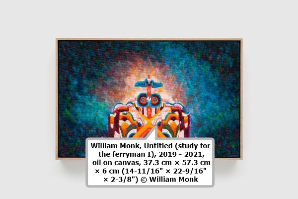 William Monk, Untitled (study for the ferryman I), 2019 - 2021, oil on canvas, 37.3 cm × 57.3 cm × 6 cm (14-11/16