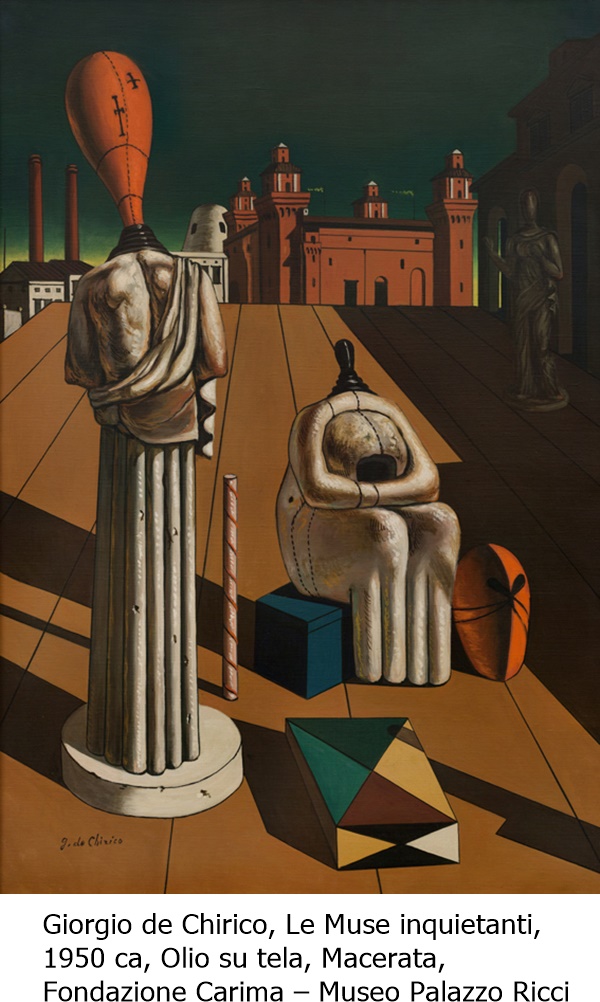 Giorgio de Chirico, Le Muse inquietanti, 1950 ca, Olio su tela, Macerata, Fondazione Carima – Museo Palazzo Ricci 