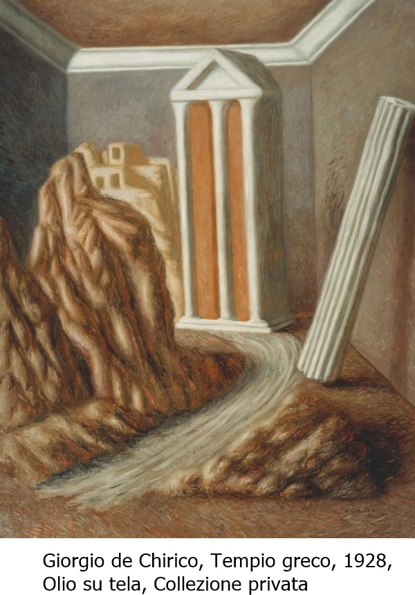 Giorgio de Chirico, Tempio greco, 1928, Olio su tela, Collezione privata 