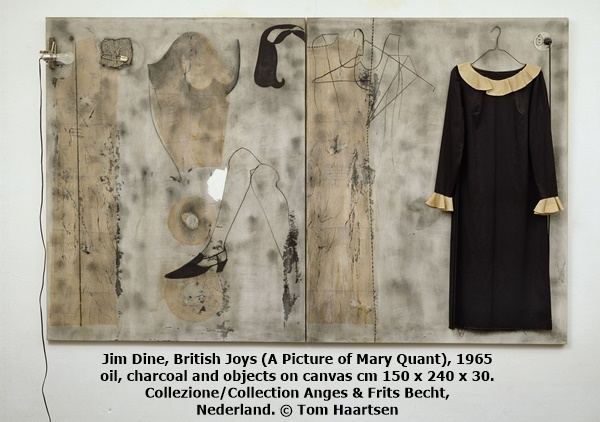 Jim Dine, British Joys (A Picture of Mary Quant), 1965 | oil, charcoal and objects on canvas cm 150 x 240 x 30. Collezione/Collection Anges & Frits Becht, Nederland. © Tom Haartsen