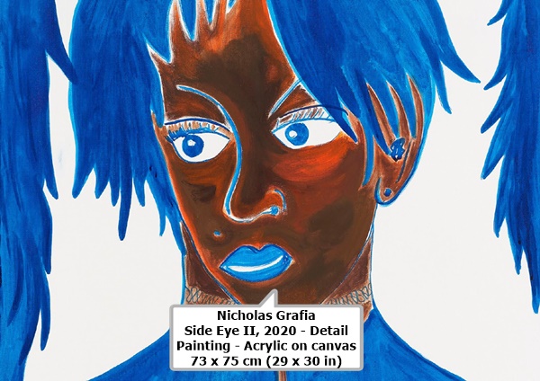 Nicholas Grafia
Side Eye II, 2020 - Detail
Painting - Acrylic on canvas
73 x 75 cm (29 x 30 in)
