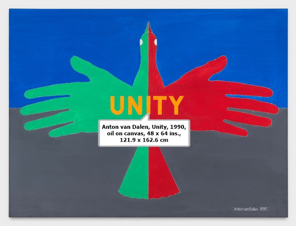 Anton van Dalen, Unity, 1990, oil on canvas, 48 x 64 ins., 121.9 x 162.6 cm