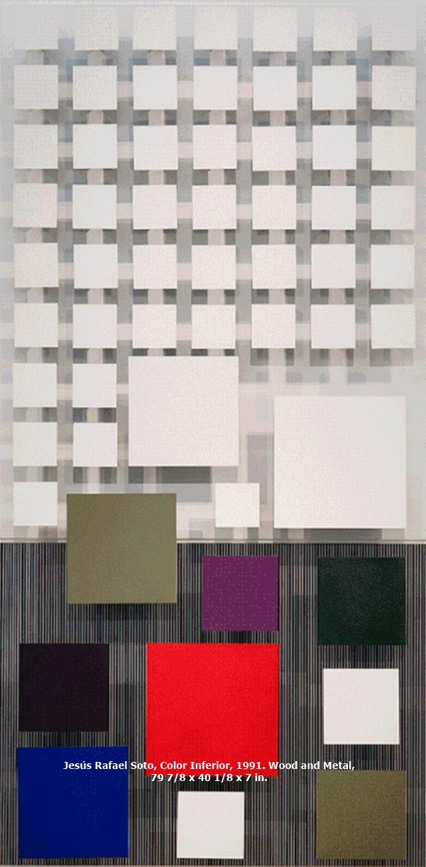 Jesús Rafael Soto, Color Inferior, 1991. Wood and Metal, 79 7/8 x 40 1/8 x 7 in.