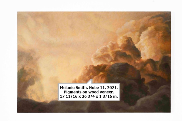 Melanie Smith, Nube 11, 2021. Pigments on wood veneer, 17 11/16 x 26 3/4 x 1 3/16 in.